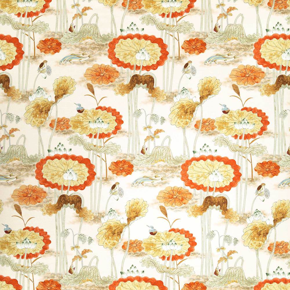 Treasure Flower, blue, celadon, ivory Cowtan & Tout