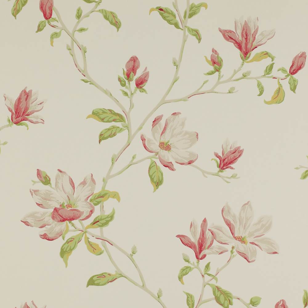 Marchwood Wallpaper, pink, green - Cowtan & Tout Design Library